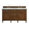 James Martin Vanities 60'' Double Vanity, Mid-Century Walnut w/ 3 CM Victorian Silver Quartz Top 424-V60D-WLT-3VSL - alternate 1